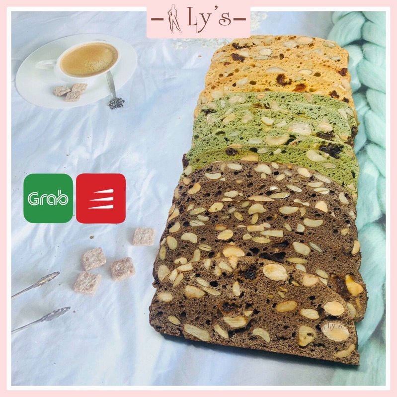 Bánh Ăn Kiêng Biscotti nguyên cám 200gr mix 3 Vị - Bánh mix hạt dinh dưỡng - Bánh hỗ trợ giảm cân chuẩn healthy Lys Food