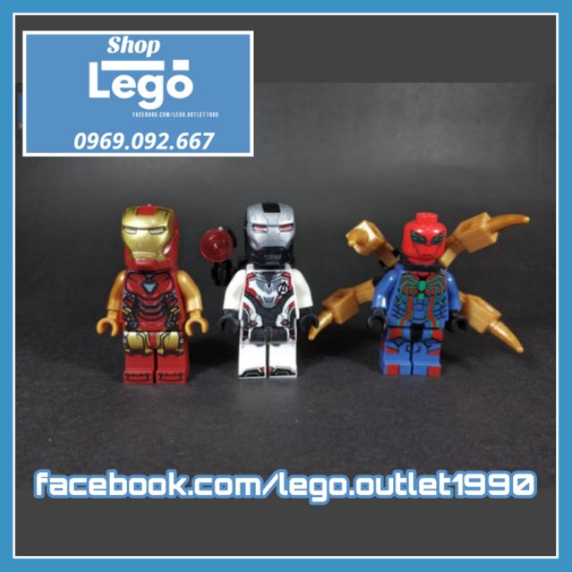 Xếp hình Captain America - Black Widow - Hulk - Rocket Racoon - Iron Man - War Machine - Spider Man Lego Minifigures PG8
