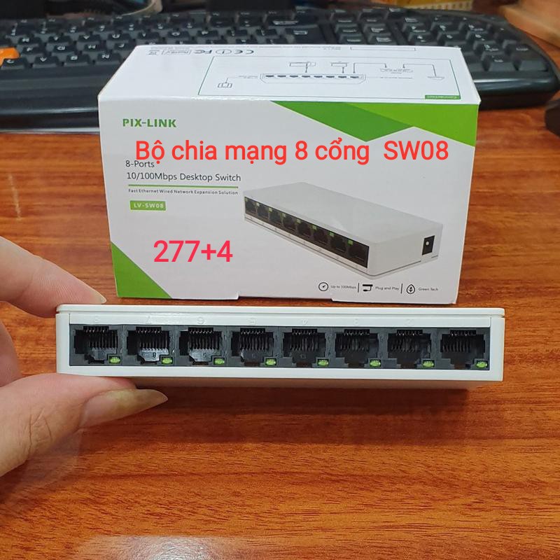 Bộ chia mạng 8 cổng giá rẻ (Xả Kho) Bộ chia mạng 8 cổng (Switch 8 port) PIX-LINK LV-SW08