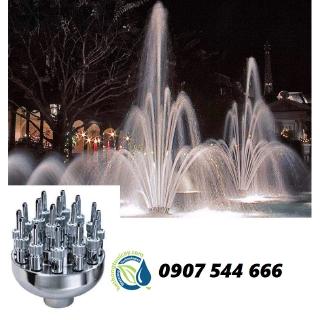 Đầu phun nước hình bông hoa 16 tia INOX phi 34mm bec phun nước nghệ thuật đài phun nước bể tiểu cảnh hòn non bộ sân vườn