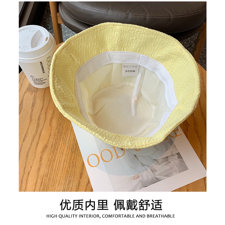 Mũ Bucket Màu Trơn Phong Cách Hàn Quốc Dễ Thương Cho Nữ