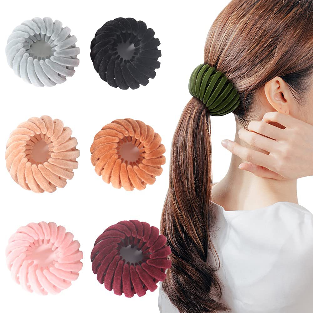 Kẹp Tóc Đuôi Ngựa Bằng Acrylic Cố Định Có Thể Thu Gọn Giữ Đuôi Ngựa Cho Nữ