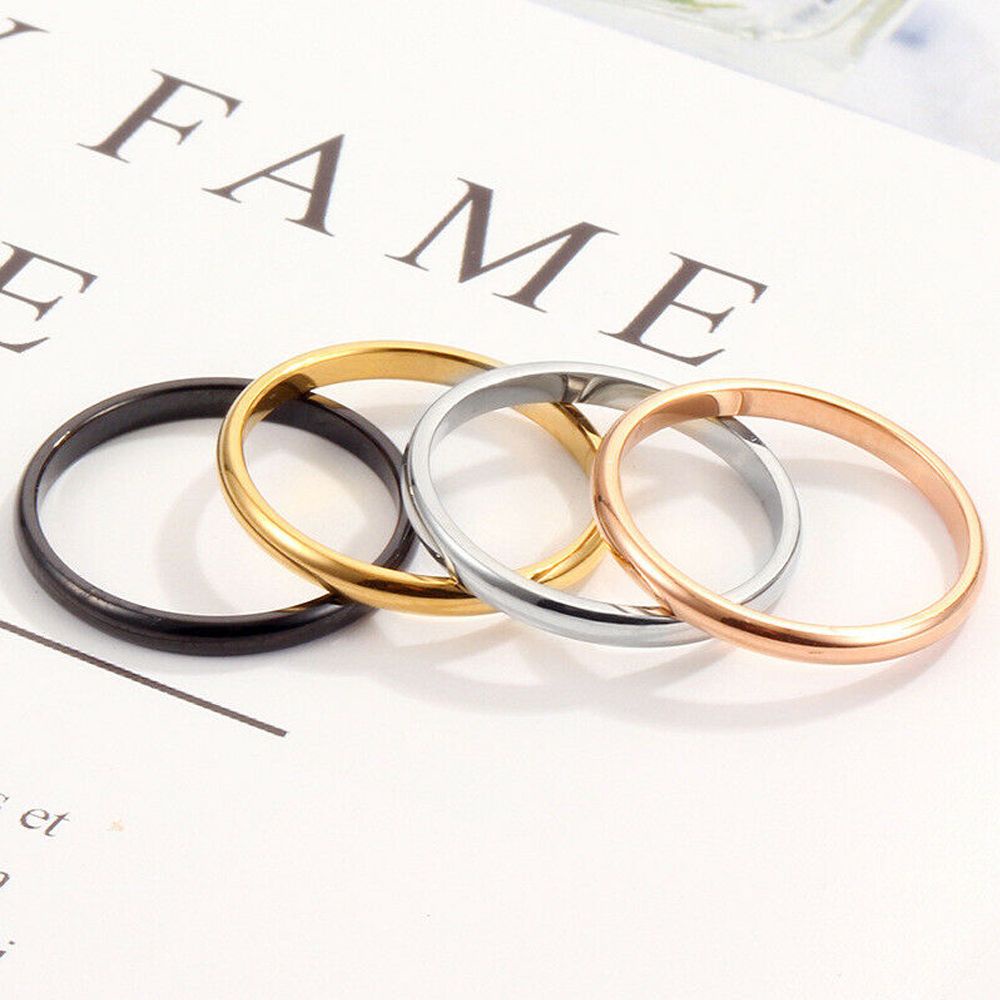 CLEVER Fashion 3-10 2mm Lovely Plain Design Finger Ring For Women