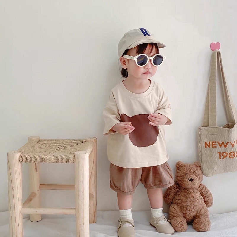 ÁO THUN HÌNH GẤU HÀN XẺNG 2255 DÀNH CHO BÉ GÁI VÀ BÉ TRAI CỰC KỲ ĐẸP