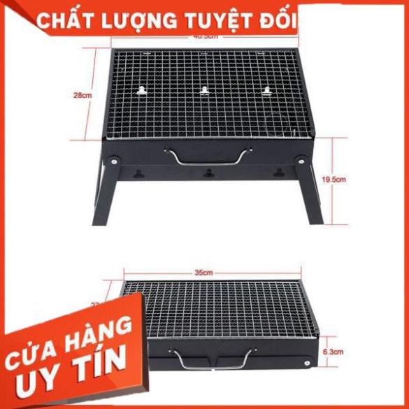 Bếp Nướng Than Hoa, Than Củi Vuông Xếp Gọn Mang Du Lịch Dã Ngoại Tiện Dụng