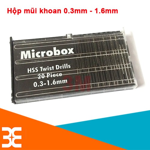 Hộp 20 Mũi Khoan Kim Loại HSS Mini Siêu Cứng, Siêu Sắc (0.3-1.6mm)