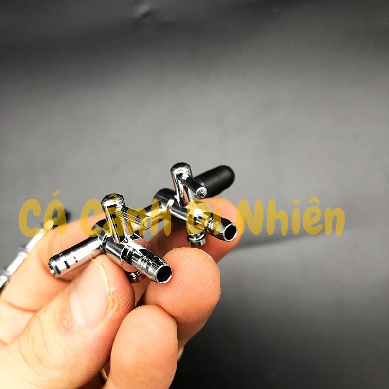 Van khóa Inox chia khí Oxy/Co2 cho ống dây oxi 4 ~ 6 li hồ cá cảnh