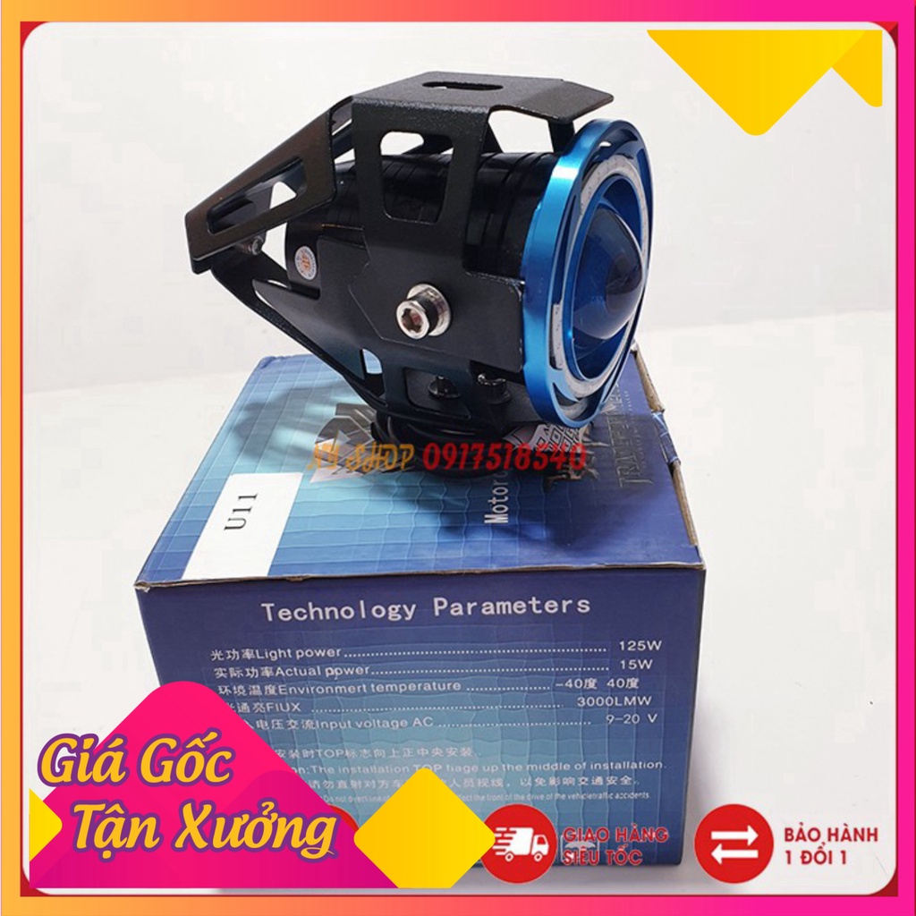 ĐÈN LED U11 TRỢ SÁNG LỒNG NHÔM (3 chế độ, 2 vòng led, tặng công tắc on/off nhỏ)  (Ảnh Sp thật)