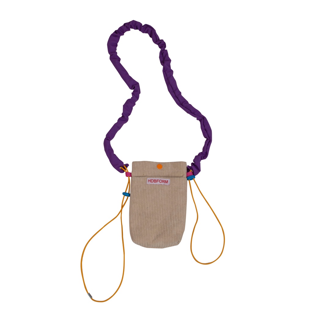 Túi Nhung Kẻ Mini Đeo Chéo Đựng Điện Thoại Màu Tương Phản Phong Cách Hàn Quốc