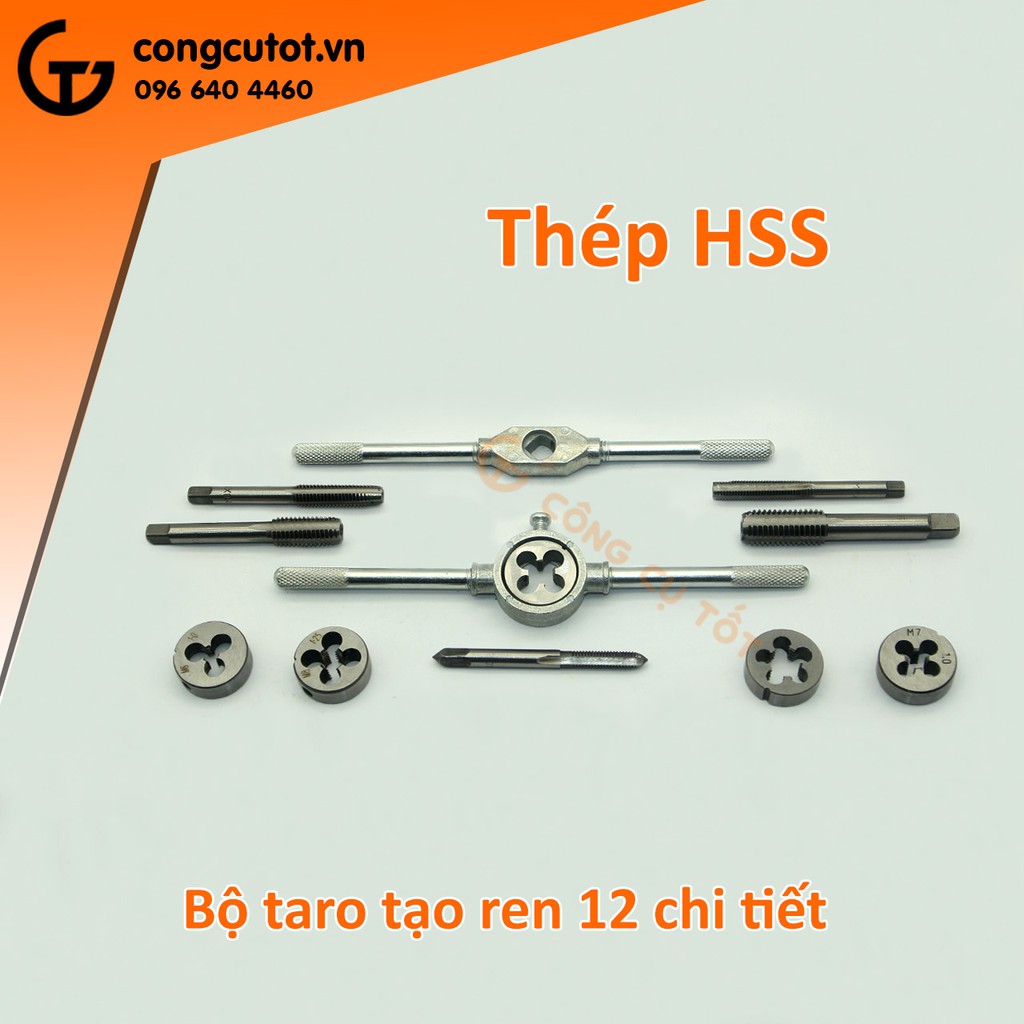 Bộ taro tạo ren 12 chi tiết M6-M12