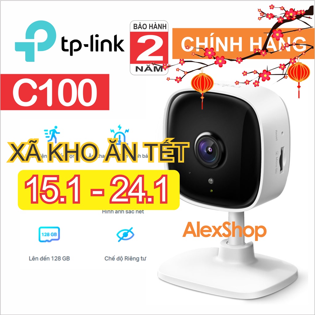 [CHÍNH HÃNG] Camera TPLink Tapo C100 Thông Minh Full HD Quản Lí App Đàm Thoại 2 Chiều Phát Hiện Chuyển Động