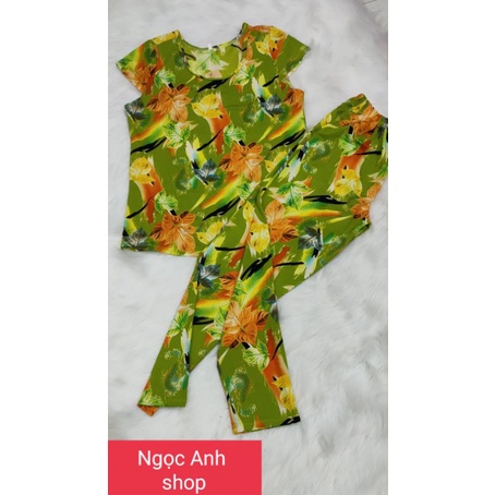 Bộ tay ngắn quần dài ống túm thun solen nhung,lạnh hàn,aty loại 1