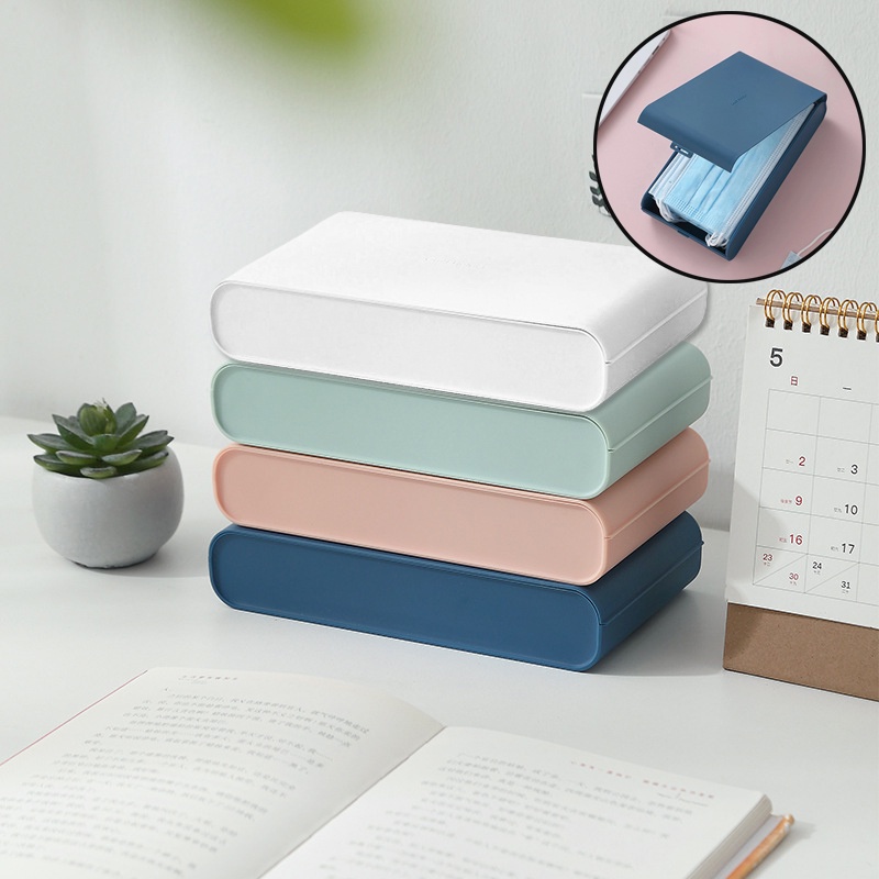 Hộp Đựng Khẩu Trang Mini 4 Màu Chống Nước Có Nắp Đậy
