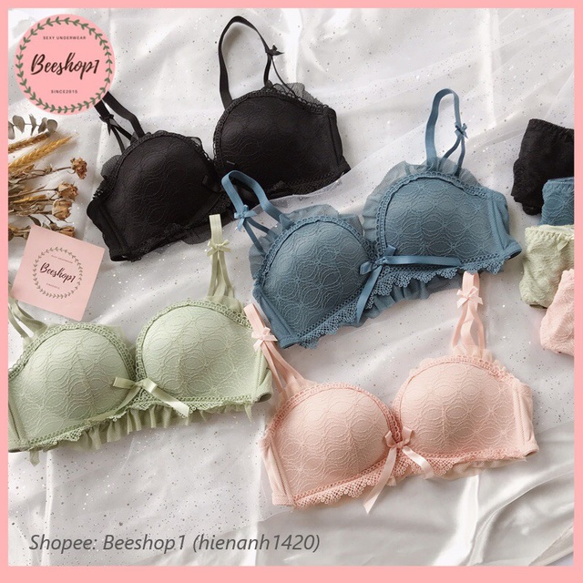 Bộ đồ lót ren cao cấp Princess, Set đồ lót ren không gọng đệm vừa nâng ngực hàng Cao Cấp AR132