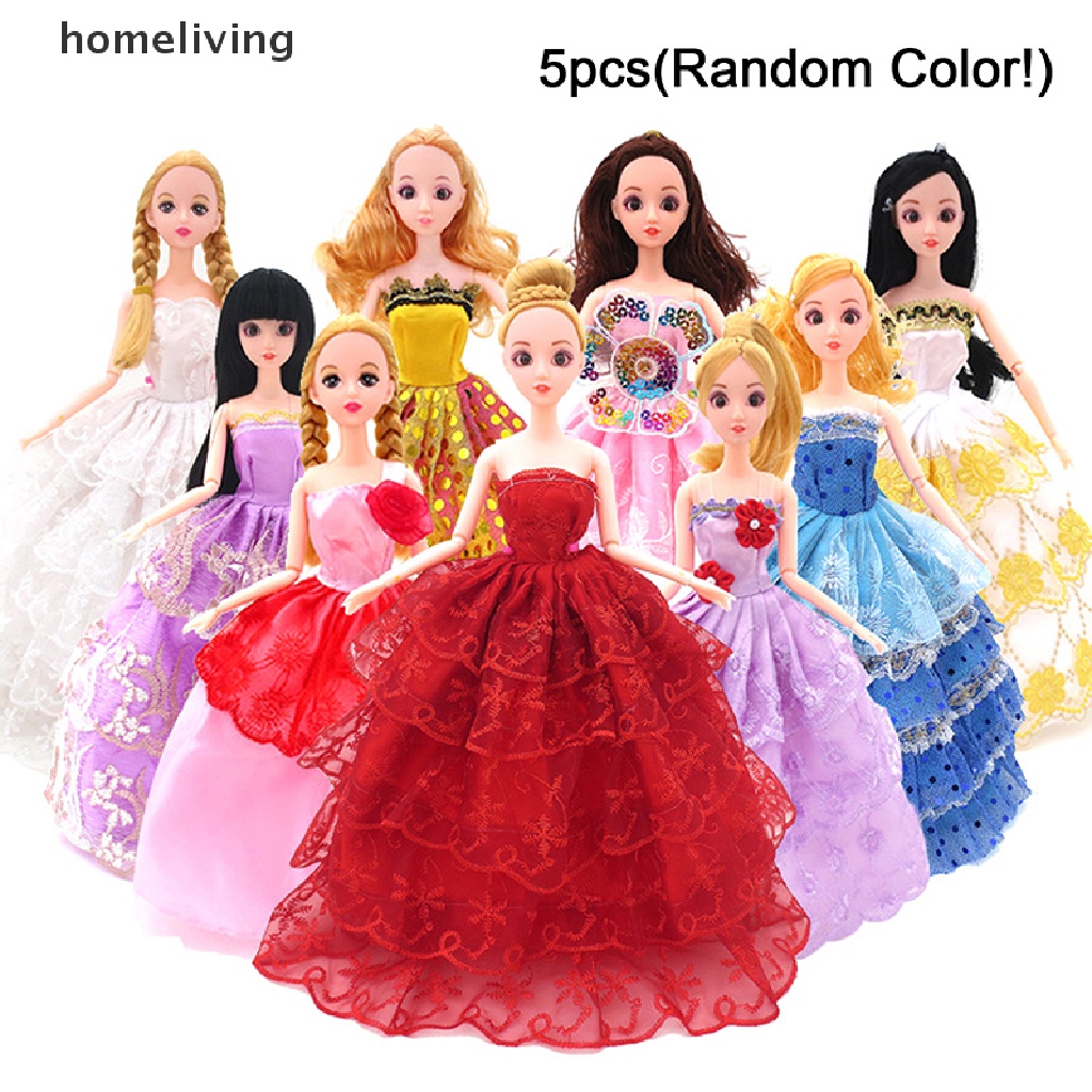 Set 5 Đầm Công Chúa Đồ Chơi Cho Búp Bê Barbie 29CM