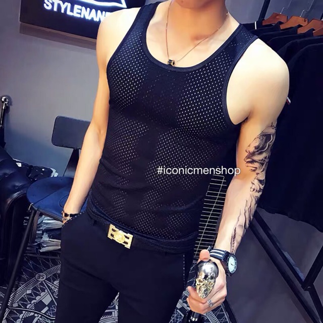 Áo ba lỗ body nam thun lưới