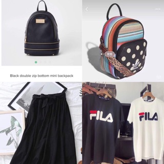 Combo 2 balo, 2 áo fila, chân váy xoè xuất xịn