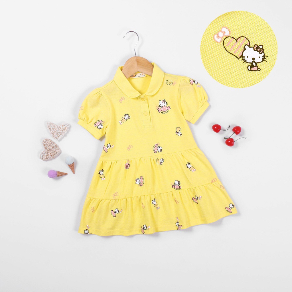 Đầm polo bé gái hello kitty,