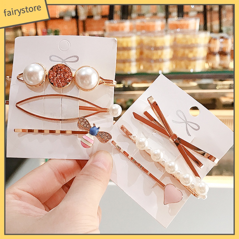 Set 2 / 3 Kẹp Tóc Đính Ngọc Trai Giả Thời Trang Cho Nữ