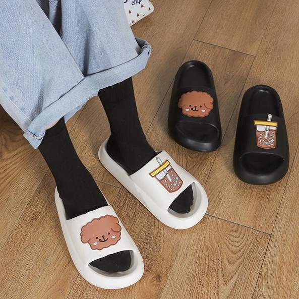 Dép Xốp Mềm Mang Êm Chân Họa Tiết Hình Gấu Xinh Xắn Cho Các Bạn Nữ
