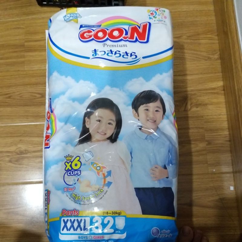 Tã quần Goon Premium XXXL (18 - 30kg) 26 miếng / 32 miếng.