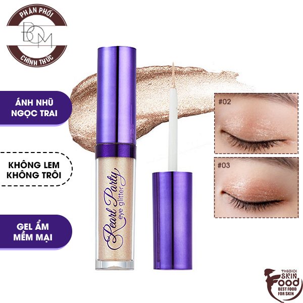 Gel Nhũ Mắt Xinh Lung Linh B.O.M Pearl Party Eye Glitter 3.5g