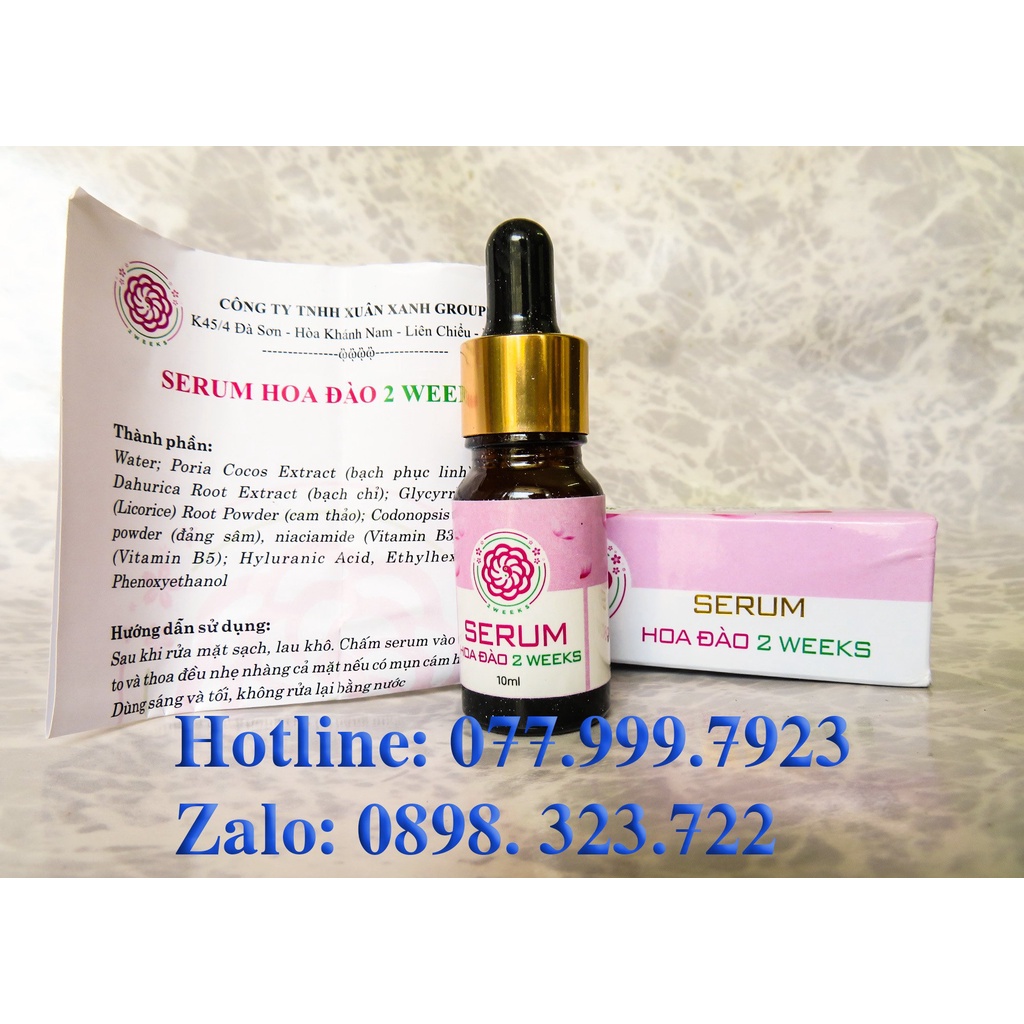 BỘ KEM MỤN HOA ĐÀO 2 WEEKS và SERUM HOA ĐÀO 2 WEEKS và SỮA RỬA MẶT HOA ĐÀO 2 WEEKS - CTY XUÂN XANH GROUP
