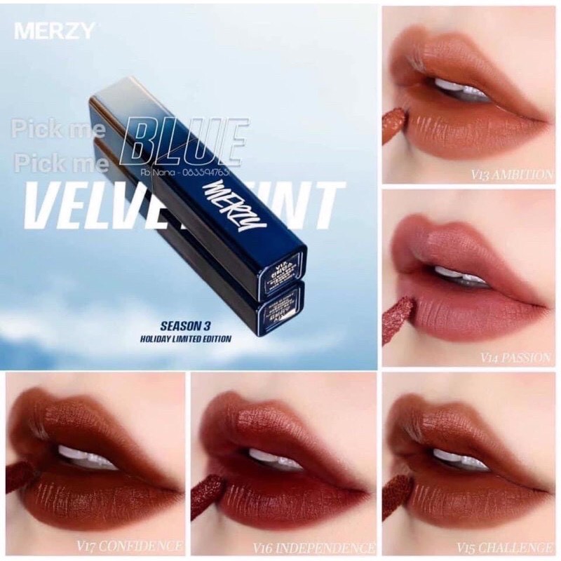Son Merzy [Hot New-Hàng Auth] Son Kem Lì Merzy The First Velvet Tint Season 3 (Ver Blue) | BigBuy360 - bigbuy360.vn