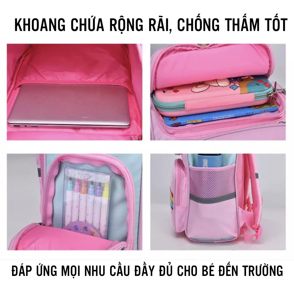 Cặp cho bé cấp 1 chống gù lưng, cặp và balo học sinh cho bé gái, bé trai, hàng loại 1 bảo hành 12 tháng