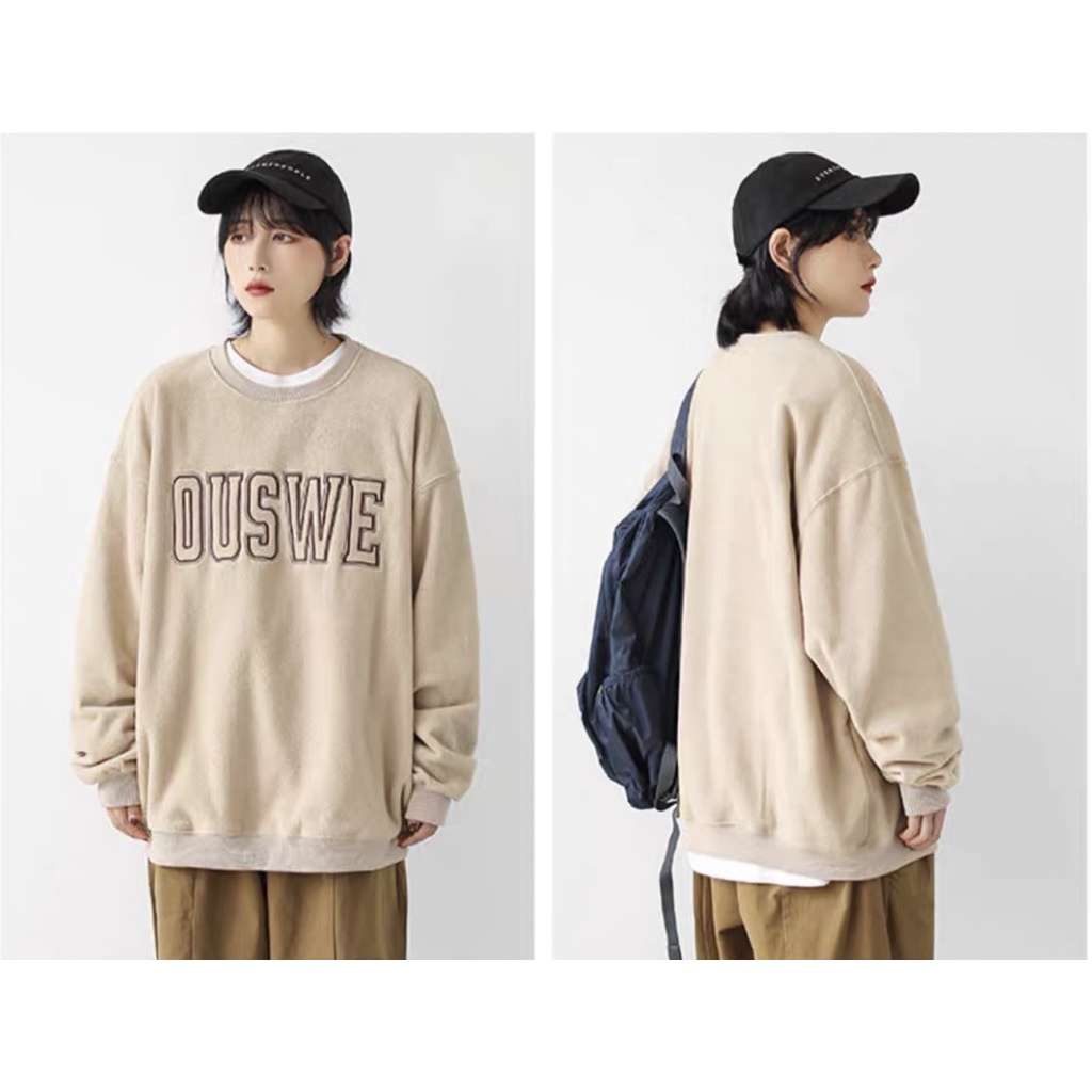 Áo sweater nữ/Áo nỉ form rộng tay bồng in chữ OUSWE phong cách ulzzang chất nỉ siêu dày RÔ STORE SW26 | BigBuy360 - bigbuy360.vn