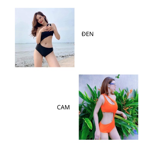 Bikini Một Mảnh Lệch Vai Cut Out Nhiều Màu KONKUN MS41