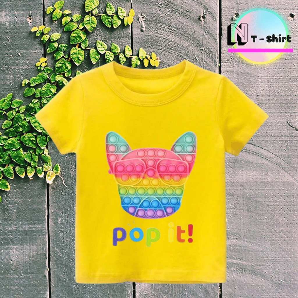 Áo thun bé trai và bé gái in hình đồ chơi pop it ngộ nghĩnh dễ thương , Áo cotton mặc mát thoải mái NTShirt 02