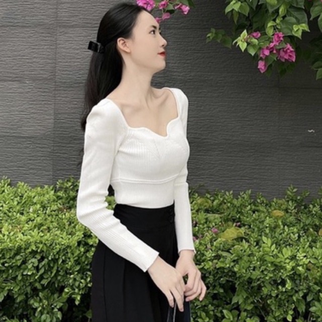 (Ảnh thật shop chụp) Áo len body cao cấp thời trang Quảng Châu A831 ⚡️áo len cổ điệu