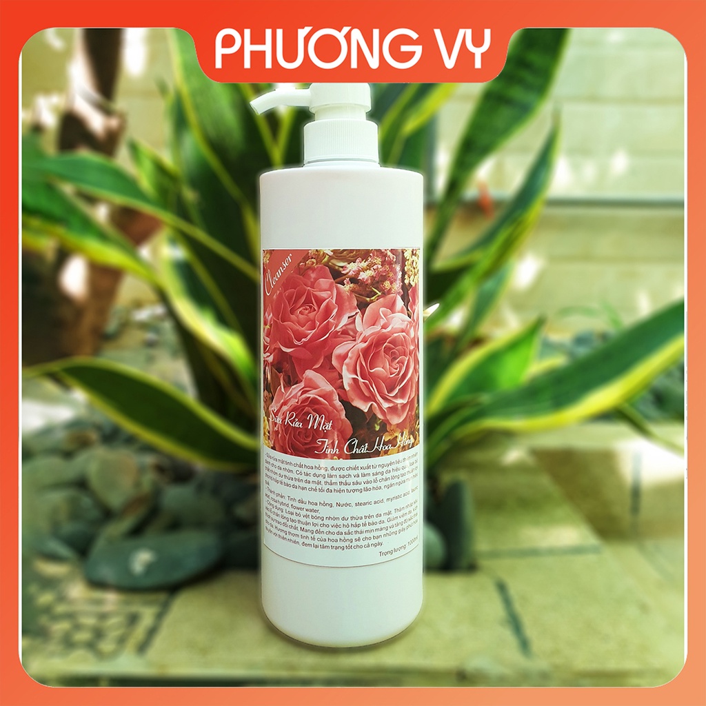 [NGUYÊN LIỆU SPA] 1000ml Sữa rửa mặt Hoa Hồng, làm sạch da, da nhờn, cấp ẩm không gây khô da.