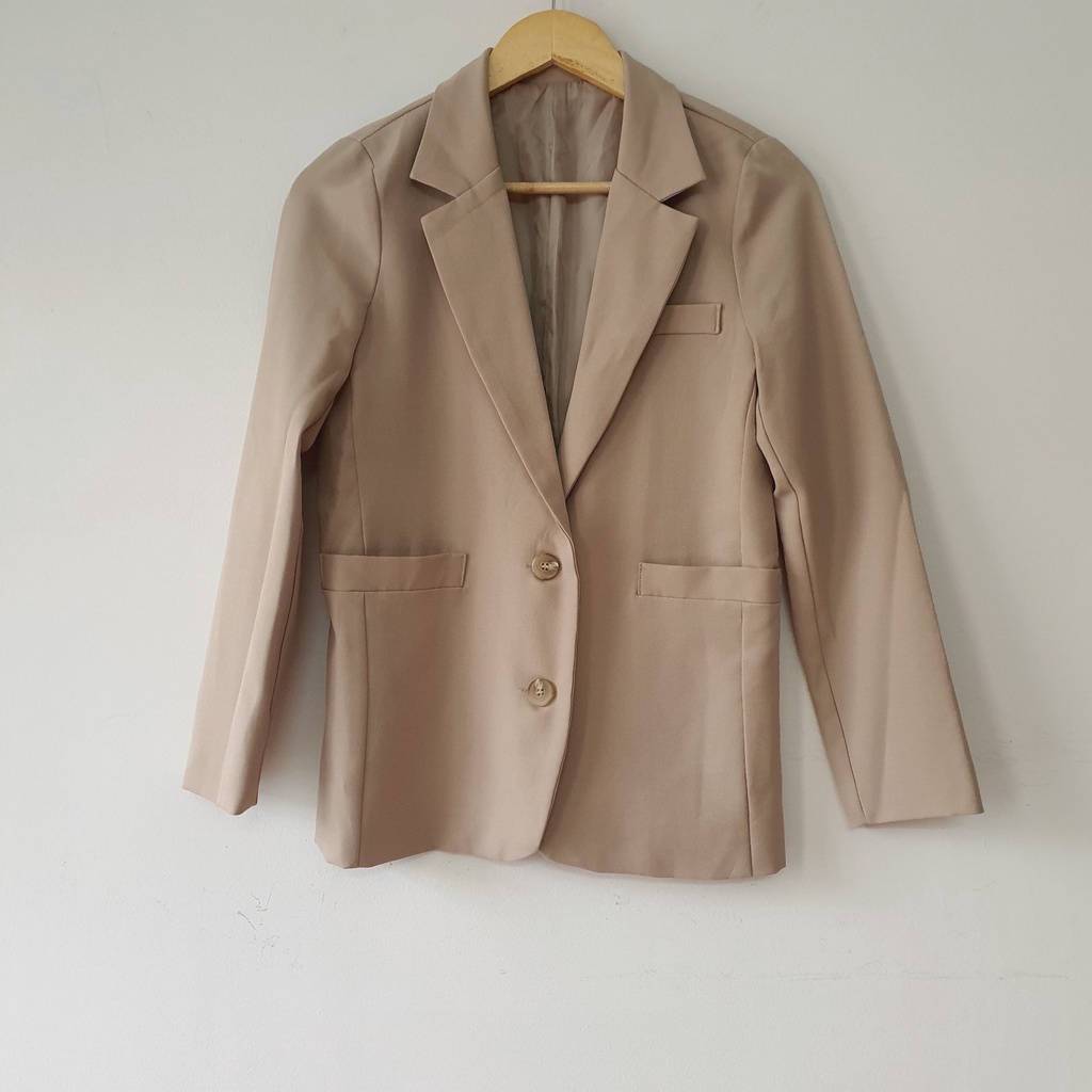 Blazer no brand vintage màu beige be nâu - em và nắng