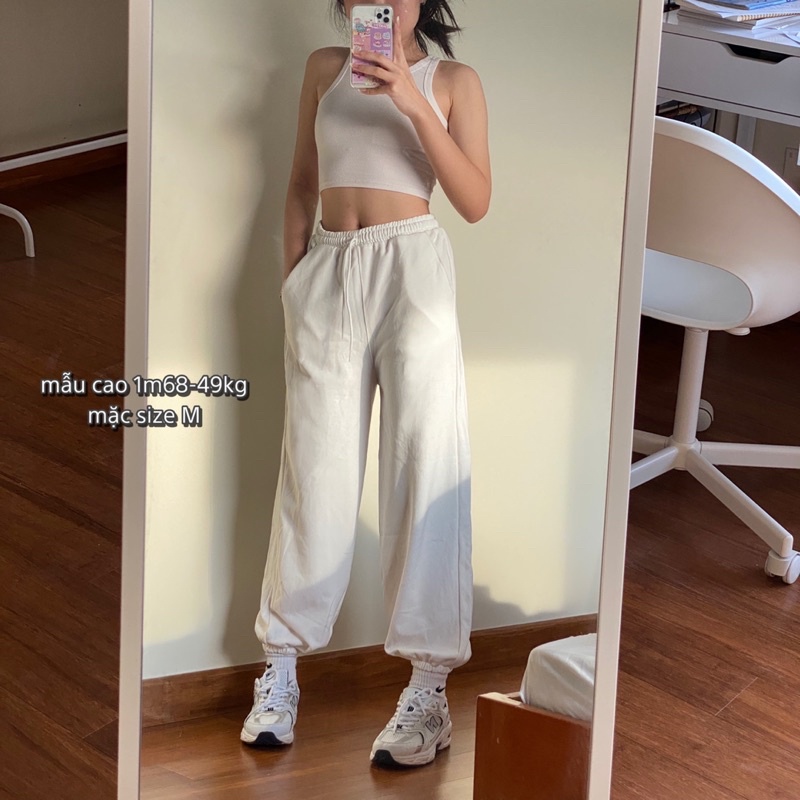 Quần Jogger nỉ bông cotton AUGETY