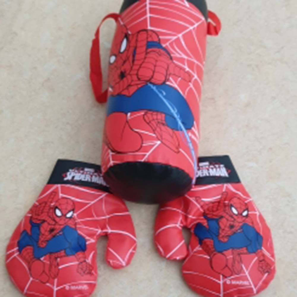 Bộ găng tay và bao cát boxing mini in hình người nhện độc đáo cho trẻ em