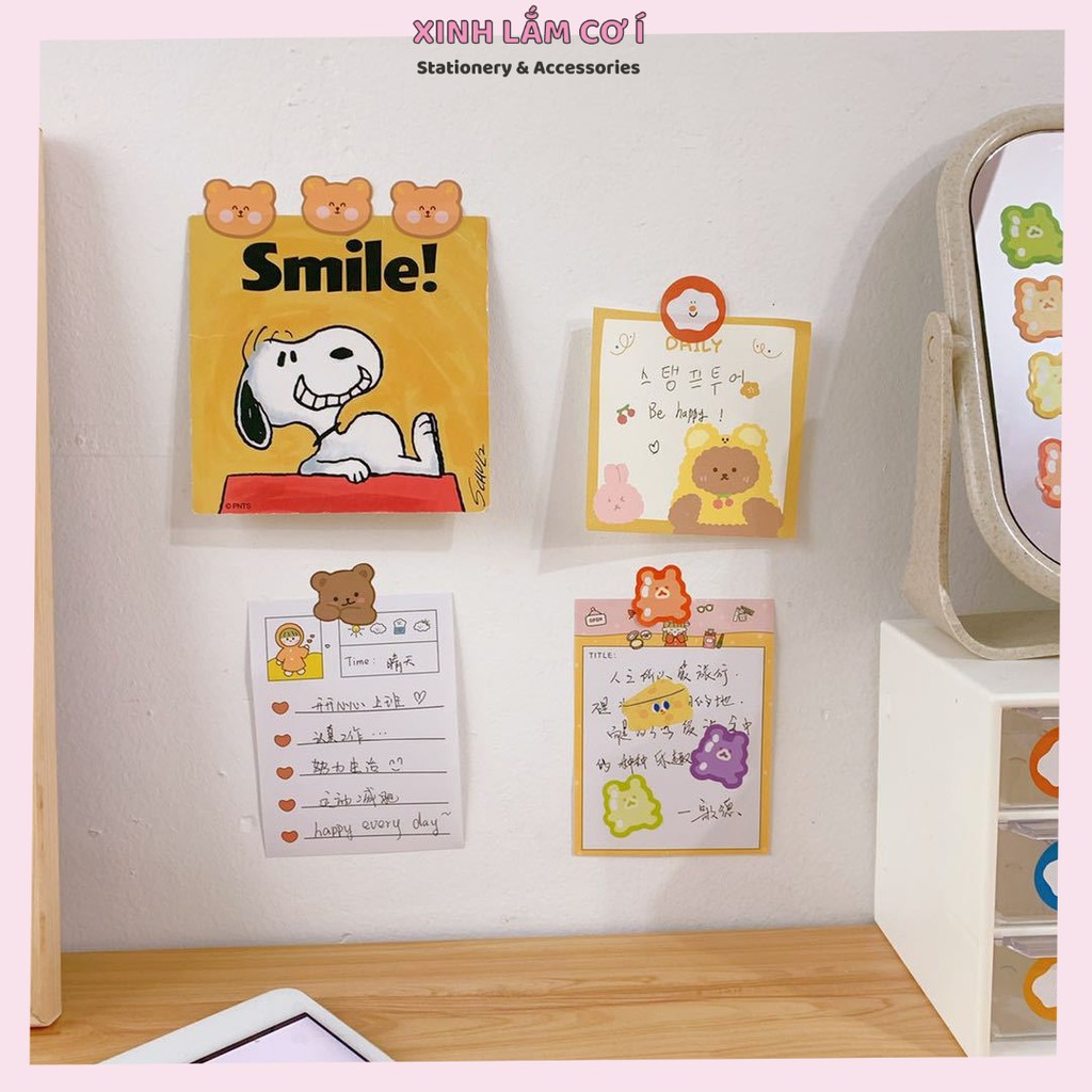 Set 2 Tấm Hình Dán Sticker Dễ Thương Dán Kệ Tủ, Điện Thoại, Decor Bàn Học
