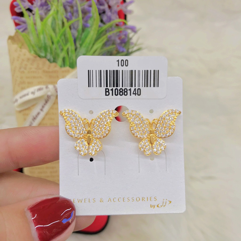 Bông tai nữ - phụ kiện nail đính đá UHA , chuôi cài chắc chắn, kiểu dáng hiện đại, thu hút, sang trọng B80