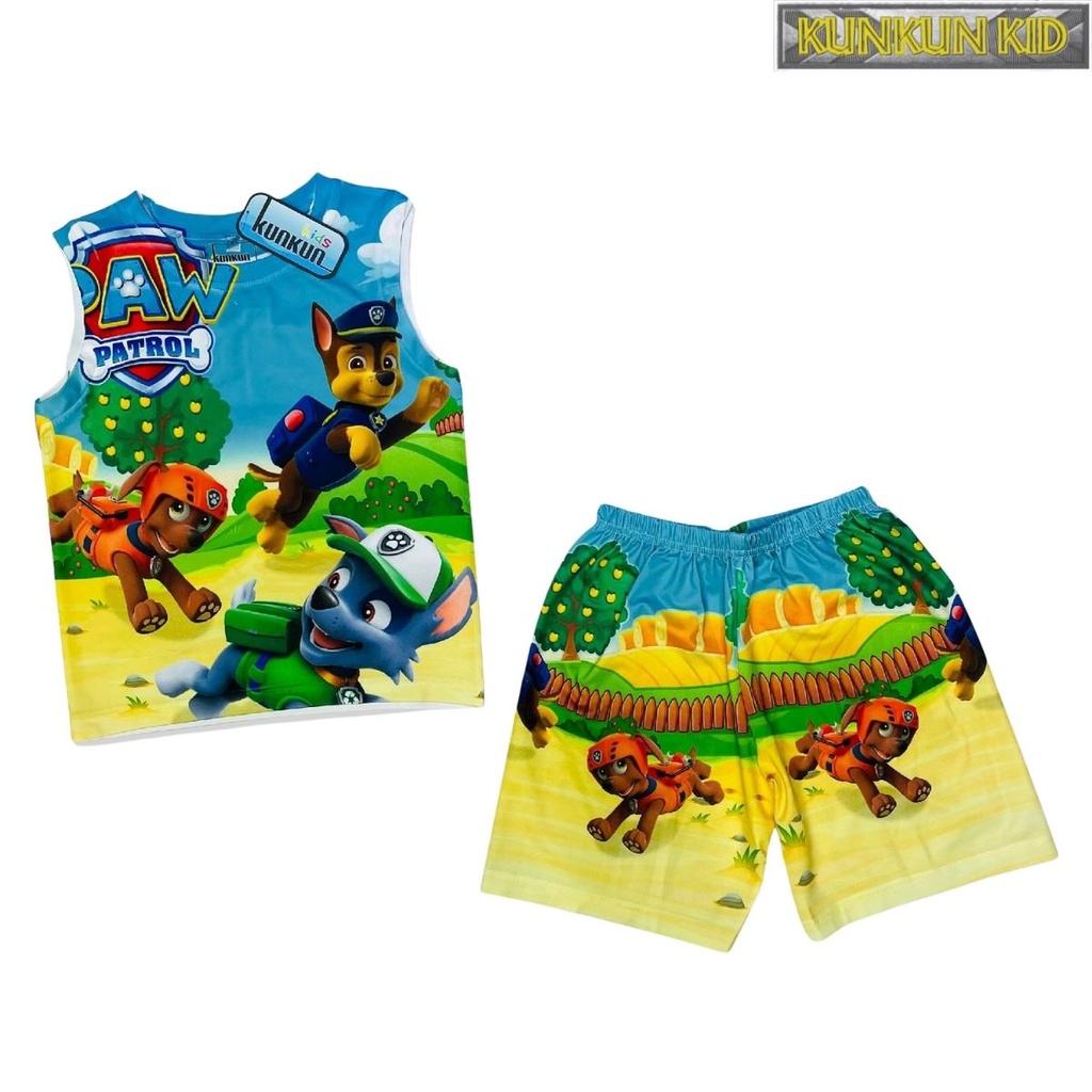 Quần áo bé trai Thun lạnh hình Biệt Đội Chó Cứu Hộ size đại từ 10-60kg Kunkun Kid BL221