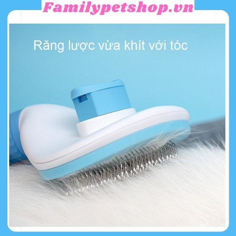 Lược chải lông cho chó mèo có nút bấm Clean chính hãng-familypetshop.vn