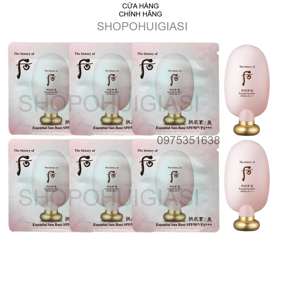 Gói Sample Kem Lót Whoo Trắng Nâng Tone Che Khuyết Điểm Và Chống Nắng Cao - Whoo Mi Essential Sun Base Spf50+/Pa+++