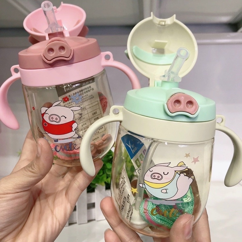 BÌNH TẬP UỐNG NƯỚC, CỐC TẬP HÚT, TẬP UỐNG CÓ VAN CHỐNG SẶC 350ML VÀ 400ML CHO BÉ