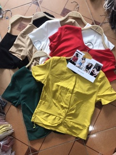 Áo croptop thắt eo