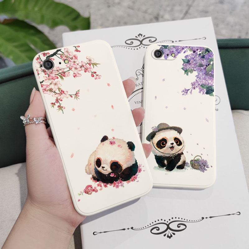 Ốp Điện Thoại Silicon Dẻo Họa Tiết Gấu Trúc Dễ Thương Cho IPhone 8 7 6 6S Plus SE 2020