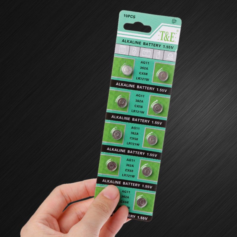 Set 10 pin nút AG11 1.55V LR721 362 SR721 162