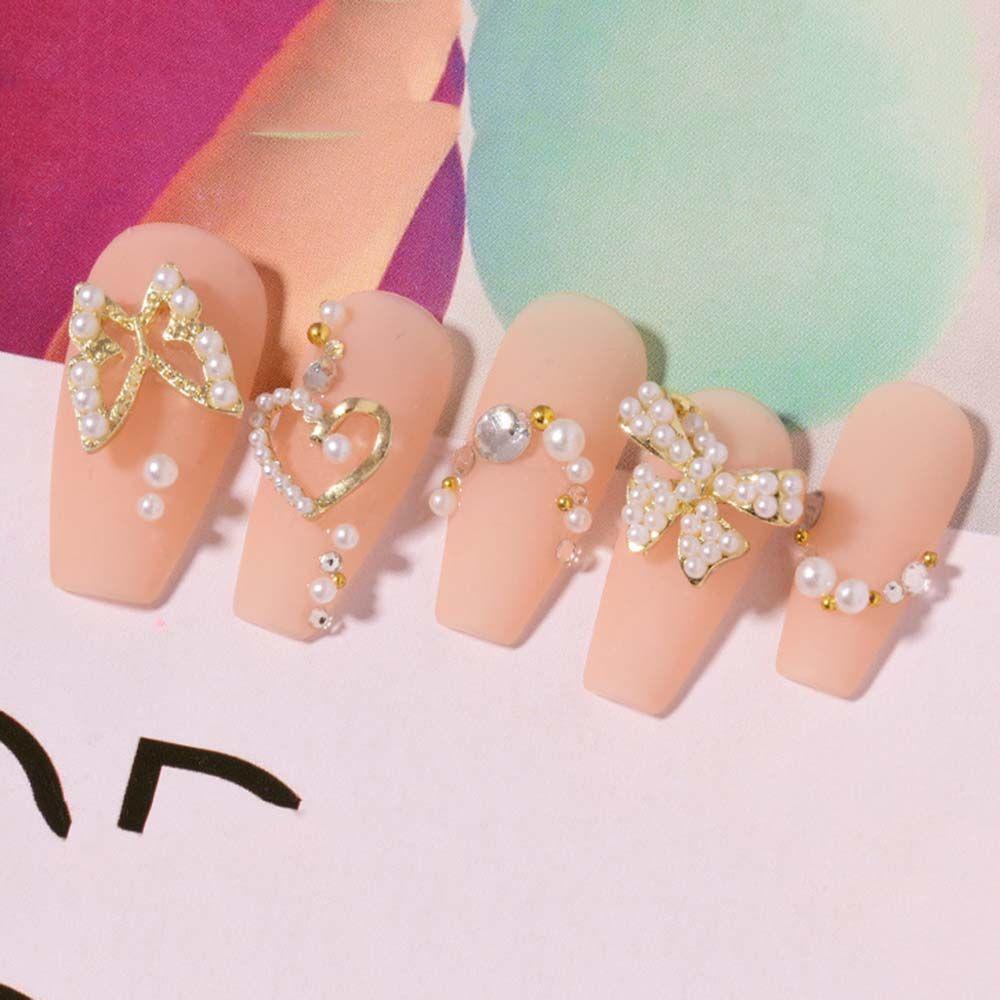 Phụ Kiện Trang Trí Móng Tay Hình Nơ 3D Bằng Hợp Kim Xinh Xắn