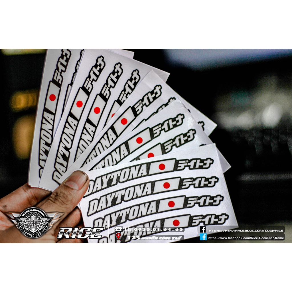 Tem niềng DAYTONA Mẫu 2 1bộ 4 miếng dán được tất cả màu sơn