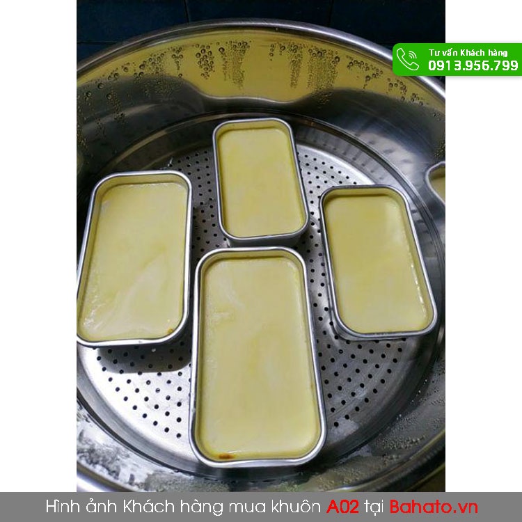 Khuôn nhôm hình chữ nhật A02  làm bánh mì hoa cúc