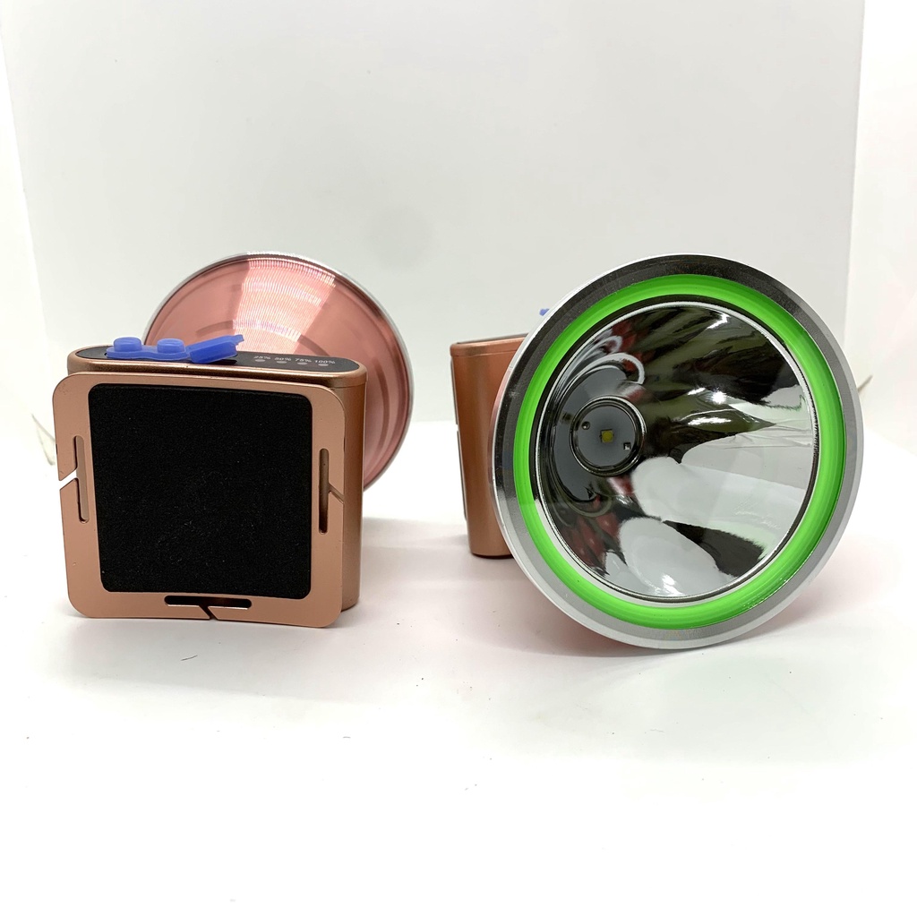 Đèn pin đội đầu siêu sáng, đèn đeo đầu Mango 4 có 2 công tắc phản quang, báo pin chóa lớn 10cm